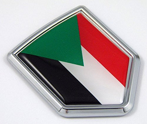 Sudan Sudanese flag Chrome Emblem with domed Car Decal Sticker Bike crest badge