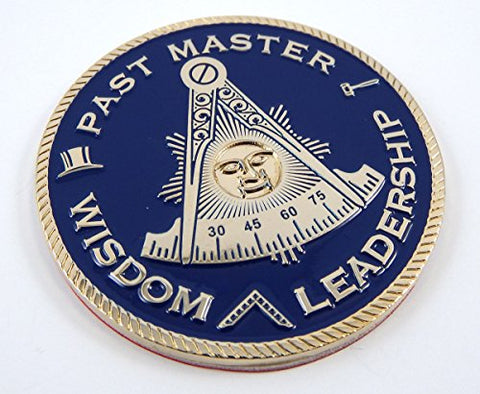 Mason. Past Master Wisdom Leadership Blue 2" auto Emblem Metal car Decal MAS32