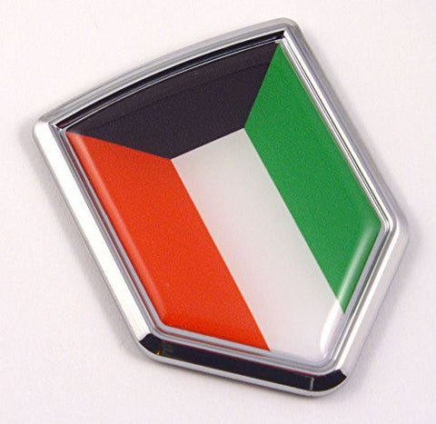 Kuwait Flag Car Chrome Emblem 3D Kuwaiti Decal Sticker