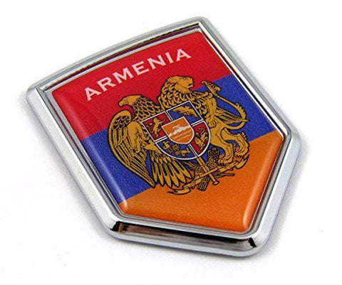 Armenia Armenian Flag Car Chrome Emblem Chrome bike Auto Decal 3D Sticker
