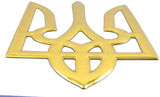 Ukrainian Trident Gold Finish Decal Emblem Ukraine Tryzub 3D Sticker car 2"x3"