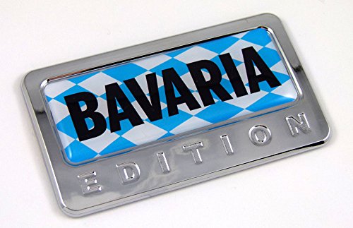 Bavaria German Edition Chrome Emblem with Domed Decal Car Auto Badge 3D