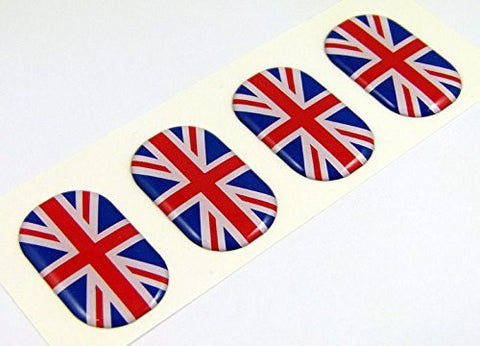 Great Britain midi domed decals flag 4 emblems 1.5" Car bike stickers
