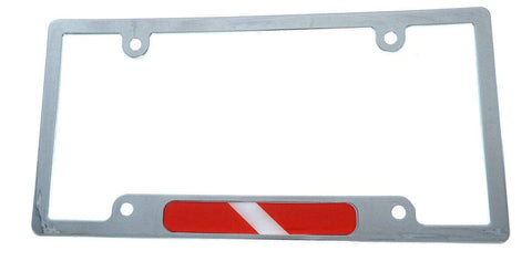 Dive Diving Flag car License Plate Frame Plastic Chrome Plated tag Holder CP08