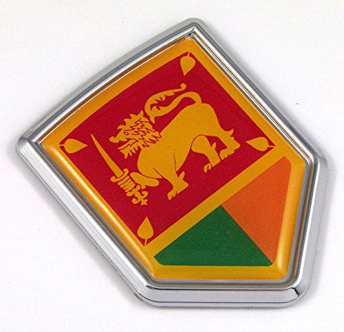 Sri Lanka Flag Car Auto Chrome Emblem 3D Decal Bumper Sticker