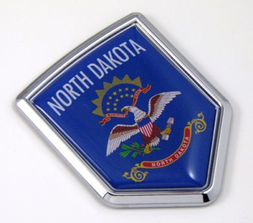 North Dakota ND USA State Flag Car Chrome Emblem Decal Sticker bike laptop boat 3dd Sticker badge