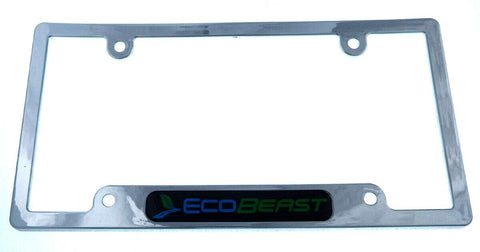 Ecobeast Black Chrome Plated Plastic car License Plate Frame tag Holder CP08