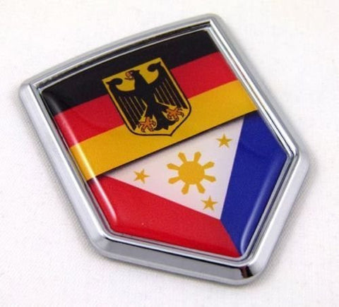 Germany Philippine German Flag Car Chrome Emblem Decal Sticker with adhesive