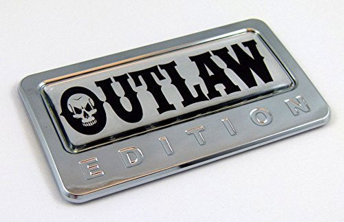 Car Chrome Decals CBEDI-OUTLAW OUTLAW Edition Chrome Emblem with domed decal Car Auto Bike Badge Motorcycle