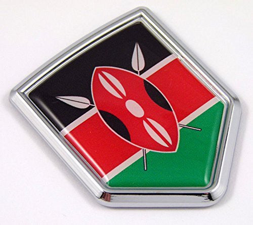 Kenya Kenyan flag Chrome Emblem Car Decal Sticker Bike crest badge