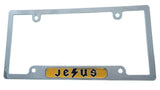 Jesus Flag car License Plate Frame Chrome Plated Plastic CP08