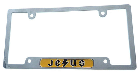 Jesus Flag car License Plate Frame Chrome Plated Plastic CP08