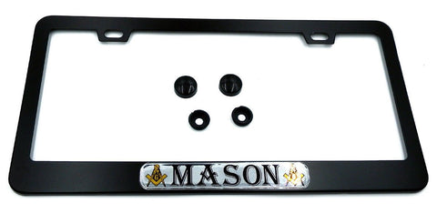 Mason Metal Black Aluminium Car License Plate Frame Holder TBMLFF