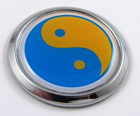 Ukraine Yin Yang Decal Flag Car Chrome Emblem Sticker bumper badge 3D