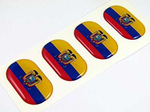 Ecuador midi domed decals flag 4 emblems 1.5" Car bike stickers