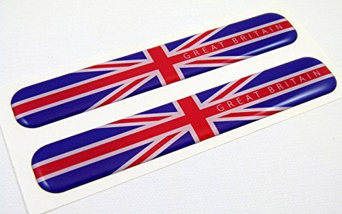 Great Britain England Flag Domed Decal Emblem Resin car stickers 5"x 0.82" 2pc.