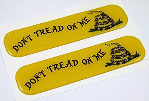 Don't Tread on Me Flag Domed Decal Emblem Flexible Sticker 5" Set of 2 Gadsden