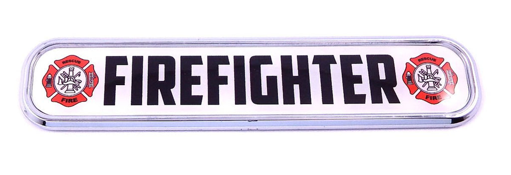 Firefighter Fire fighter Chrome Emblem 3D auto Decal Sticker car bike boat 5.3"