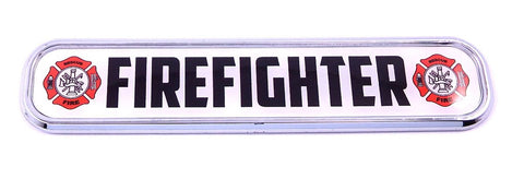 Firefighter Fire fighter Chrome Emblem 3D auto Decal Sticker car bike boat 5.3"