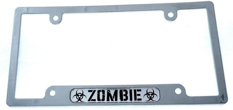 Zombie car License Plate Frame Chrome Plated Plastic tag Holder Cover CP08