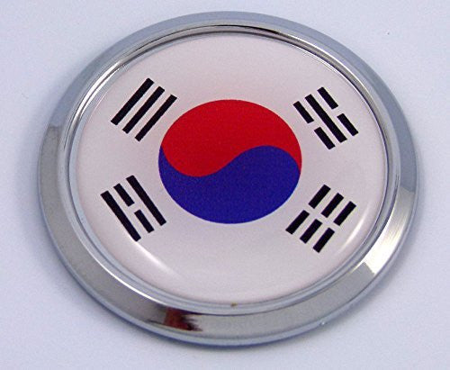 Korea South Round Flag Car Chrome Decal Emblem bumper Sticker bezel badge