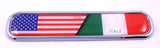 USA/Italy Italia Flag Chrome Emblem 3D auto Decal Sticker car Bike Boat 5.3"