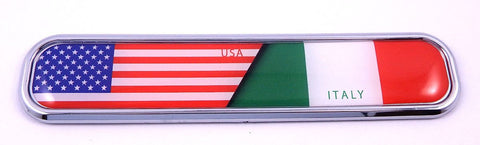 USA/Italy Italia Flag Chrome Emblem 3D auto Decal Sticker car Bike Boat 5.3"