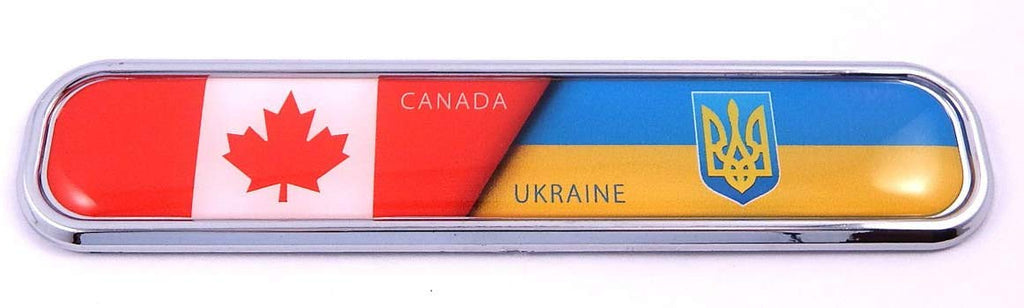 Canada/Ukraine Car Chrome Emblem 3D auto Decal Sticker for car Bike Boat 5.3"