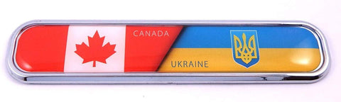 Canada/Ukraine Car Chrome Emblem 3D auto Decal Sticker for car Bike Boat 5.3"