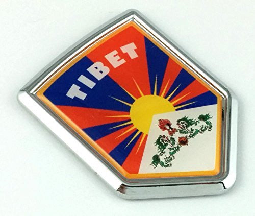 Tibet Tibetan Flag Chrome Emblem Car bike boat Decal decal bumper sticker crest