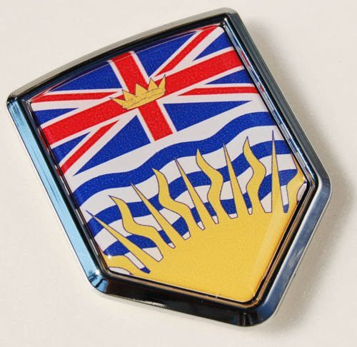 British Columbia Canada Flag Car Chrome Emblem Decal