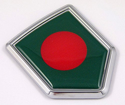 Bangladesh flag Chrome Emblem with domed Car Decal Sticker Bike crest