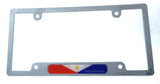 Philippines Flag car License Plate Frame Chrome Plated Plastic tag Holder CP08