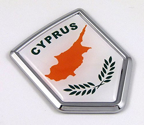 Cyprus Flag Car Chrome Emblem Decal 3D bumper Sticker bike Crest