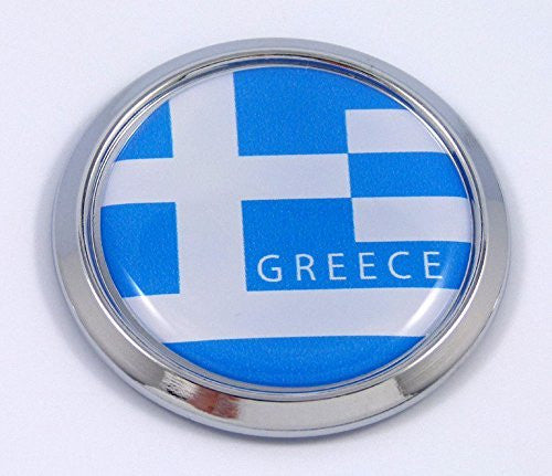 Greece Greek Round Flag Car Chrome Decal Emblem bumper Sticker bezel badge