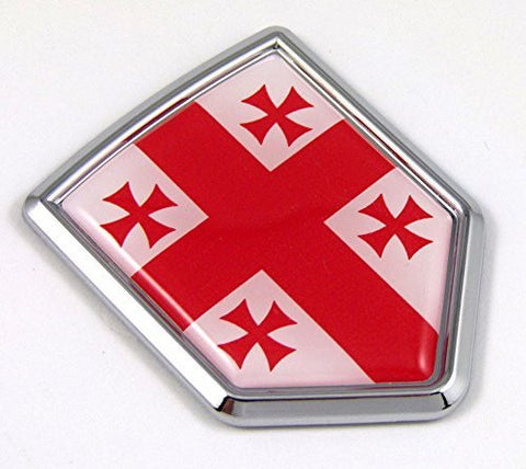 Georgia Flag Car Chrome Emblem Decal 3D bumper Sticker bike Crest