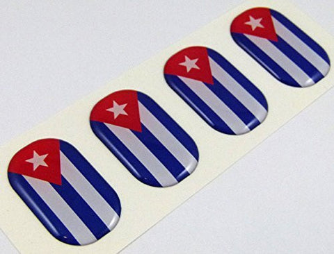 Cuba midi Cuban domed decals flag 4 emblems 1.5" Car bike laptop stickers