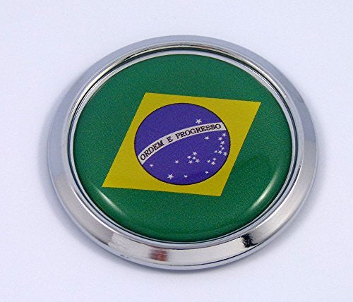 Brazil Round Flag Car Chrome Decal Emblem bumper Sticker bezel badge brazilian