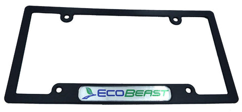 EcoBeast Black Plastic Car License Plate Frame Holder eco Beast