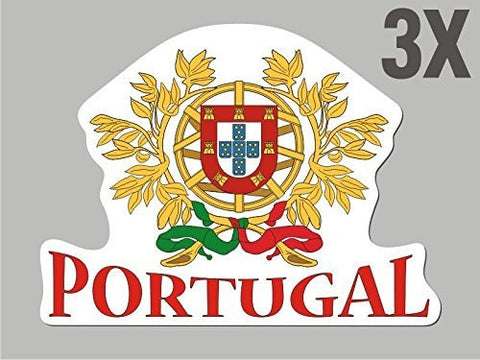 3 Portugal shaped stickers flag crest decal bumper car bike emblem Vinyl CN033