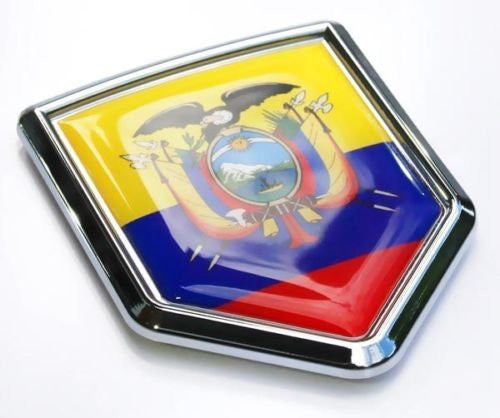 Car Chrome Decals CBSHD061 Ecuador Flag Emblem Chrome Car Decal Bumper Sticker