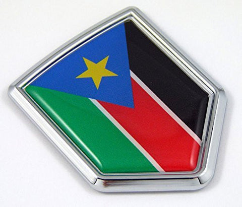 South Sudan Sudanese flag Chrome Emblem with domed Car Decal Sticker Bike crest