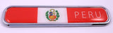 Peru Peruvian Flag Chrome Emblem 3D auto Decal Sticker car Bike Boat 5.3"