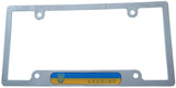 Ukraine Flag with Trident car License Plate Frame Chrome Plated Plastic CP08