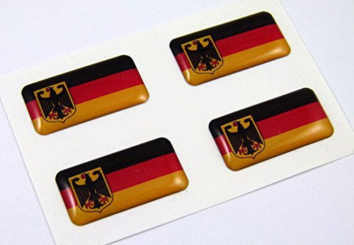 Germany Deutschland mini domed Flag decals 4 emblems Car auto bike boat stickers