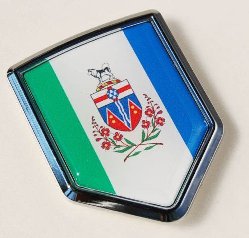 Yukon Canada Flag Chrome Emblem Car Decal Sticker