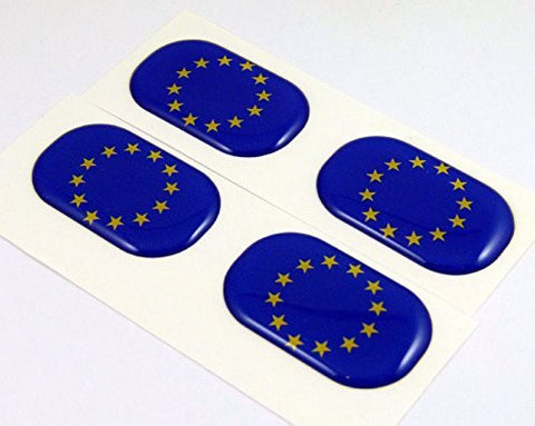 European Union EU midi domed decals flag 4 emblems 1.5" Car bike stickers