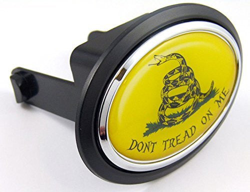 Don't tread on me Flag Hitch Cover cap 2" receiver black with chrome & dome
