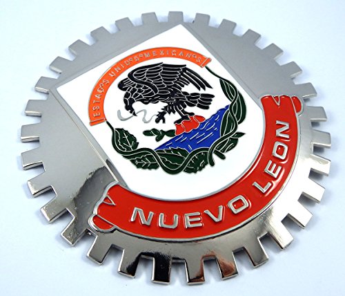 Nuevo Leon Mexico Grille Badge for car Truck Grill Mount Mexican Flag