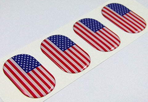 USA midi domed decals American flag 4 emblems 1.5" Car bike laptop stickers